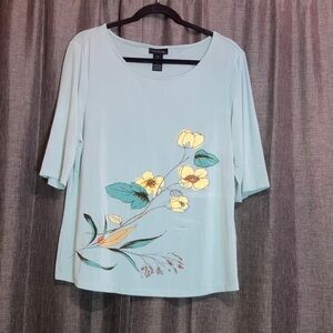 The Limited Light Blue Floral Blouse